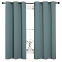 NICETOWN Modern Blackout Curtains Noise Reducing, Thermal Insulated and Privacy Room Darkening Drape Panels for Boy's Guest Room Door Small Short Window (Greyish Blue, 2 Panels, W42 x L54 -Inch)