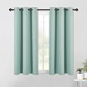 NICETOWN Modern Blackout Curtains Noise Reducing, Aqua Blue, 2 Panels, W42 x L54, Thermal Insulated and Privacy Room Darkening Drape Panels for Boy's Guest Room Door Small Short Window