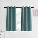 NICETOWN Modern Blackout Curtains Noise Reducing, Greyish Blue, 2 Panels, W34 x L40 -Inch, Thermal Insulated and Privacy Room Darkening Drape Panels for Boy's Guest Room Door Small Short Window