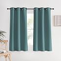 NICETOWN Modern Blackout Curtains Noise Reducing, Greyish Blue, 2 Panels, W34 x L60 -Inch, Thermal Insulated and Privacy Room Darkening Drape Panels for Boy's Guest Room Door Small Short Window