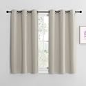NICETOWN Modern Blackout Curtains Noise Reducing, Thermal Insulated and Privacy Room Darkening Drape Panels for Boy's Guest Room Door Small Short Window (Natural, 2 Panels, W42 x L40 -Inch)