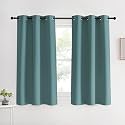 NICETOWN Modern Blackout Curtains Noise Reducing, Greyish Blue, 2 Panels, W42 x L60 -Inch, Thermal Insulated and Privacy Room Darkening Drape Panels for Boy's Guest Room Door Small Short Window