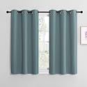 NICETOWN Modern Blackout Curtains Noise Reducing, Thermal Insulated and Privacy Room Darkening Drape Panels for Boy's Guest Room Door Small Short Window (Greyish Blue, 2 Panels, W42 x L40 -Inch)
