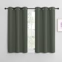 NICETOWN Modern Blackout Short Curtains, Thermal Insulated and Privacy Room Darkening Drape Panels for Boy's Guest Room Door Small Short Window (Dark Mallard, 2 Panels, W42 x L40 -Inch)
