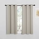 NICETOWN Natural Blackout Shack Curtains Noise Reducing, Thermal Insulated and Privacy Room Darkening Drape Panels for Boy's Guest Room Door Small Short Window (2 Panels, W34 x L48 -Inch)