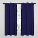 NICETOWN Navy Blue Blackout Curtains 40 inches Length for Kitchen, 2 Panels, 29" Wide, Thermal Insulated Decoration Drapes for Small Window