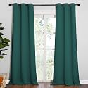 NICETOWN Patio Glass Door Panels - Blackout Curtains for Bedroom, Living Room and Dining Room (Hunter Green, 42x95 inches, 1 Pair)
