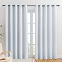 NICETOWN Room Darkening Curtain Panels for Bedroom -Easy Care Solid Thermal Insulated Grommet Room Darkening Draperies/Drapes (Greyish White, 2 Panels, W70" X L84")