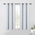 NICETOWN Room Darkening Curtain Panels for Bedroom -Easy-Care Solid Thermal Insulated Grommet Room Darkening Draperies/Drapes (2 Panels, 42 by 54, Platinum-Greyish White)