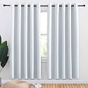 NICETOWN Room Darkening Curtain Panels for Bedroom -Easy-Care Solid Thermal Insulated Grommet Room Darkening Draperies/Drapes (Greyish White, 2 Panels, W70" X L72")