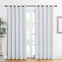NICETOWN Room Darkening Curtain Panels for Bedroom -Easy-Care Solid Thermal Insulated Grommet Room Darkening Draperies/Drapes (Greyish White, 2 Panels, 60 by 84)
