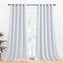 NICETOWN Room Darkening Curtain Panels for Bedroom -Easy-Care Solid Thermal Insulated Grommet Room Darkening Draperies / Drapes (Greyish White, 2 Panels, W70" X L108")