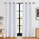NICETOWN Room Darkening Curtain Panels for Bedroom, Greyish White, 2 Panels, 42 by 80, Easy-Care Solid Thermal Insulated Grommet Room Darkening Draperies/Drapes