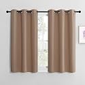 NICETOWN Room Darkening Curtain Panels for Cafe, Thermal Insulated Grommet Room Darkening Draperies/Drapes for Window (Cappuccino, 2 Panels, W42 x L40 -inch)
