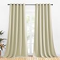 NICETOWN Room Darkening Curtain Panels for Cafe, Thermal Insulated Grommet Room Darkening Draperies/Drapes for Window (Beige, 2 Panels, W70 x L95 -inch)