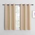 NICETOWN Room Darkening Curtain Panels for Cafe, Thermal Insulated Grommet Room Darkening Draperies/Drapes for Window (Biscotti Beige, 2 Panels, W42 x L40 -inch)