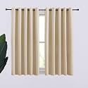 NICETOWN Room Darkening Curtain Panels for Cafe, Thermal Insulated Grommet Room Darkening Draperies/Drapes for Window (Biscotti Beige, 2 Panels, W70 x L54 -inch)