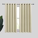 NICETOWN Room Darkening Curtain Panels for Cafe, Thermal Insulated Grommet Room Darkening Draperies/Drapes for Window (Beige, 2 Panels, W70 x L54 -inch)