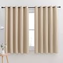 NICETOWN Room Darkening Curtain Panels for Cafe, Thermal Insulated Grommet Room Darkening Draperies/Drapes for Window (Biscotti Beige, 2 Panels, W70 x L63 -inch)
