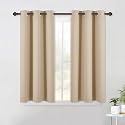 NICETOWN Room Darkening Curtain Panels for Living Room, Thermal Insulated Grommet Room Darkening Draperies/Drapes for Window (Biscotti Beige, 2 Panels, W42 x L45 -Inch)