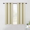 NICETOWN Room Darkening Curtain Panels for Living Room, Thermal Insulated Grommet Room Darkening Draperies/Drapes for Window (Beige, 2 Panels, W42 x L45 -Inch)