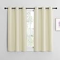 NICETOWN Room Darkening Curtain Panels for Living Room, Thermal Insulated Grommet Room Darkening Draperies/Drapes for Window (Beige, 2 Panels, W42 x L40 -Inch)
