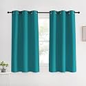 NICETOWN Room Darkening Curtains 60 inch Length 2 Panels, Peacock Teal, 2 Pieces, W42, Thermal Insulated Grommet Blackout Curtains for Modern Casual Elegant Bedroom Kids Room Theme Decoration