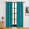NICETOWN Room Darkening Curtains 80 inch Length 2 Panels, Peacock Teal, 2 Pieces, W34, Thermal Insulated Grommet Blackout Curtains for Modern Casual Elegant Bedroom Kids Room Theme Decoration