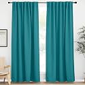 NICETOWN Room Darkening Curtains for Patio Sliding Glass Door, Window Treatment Curtains with Rod Pocket &amp; Back Tab (Peacock Teal, 2 Panels, 62" Wide x 84" Long)