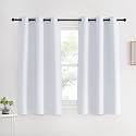 NICETOWN Room Darkening Draperies Curtains Panels, Greyish White, 2 Panels, 42 by 60, Window Treatment Thermal Insulated Grommet Room Darkening Curtains/Drapes for Bedroom