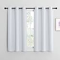 NICETOWN Room Darkening Draperies Curtains Panels, Window Treatment Thermal Insulated Grommet Room Darkening Curtains/Drapes for Bedroom (Greyish White, 2 Panels, W42" X L40")