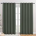 NICETOWN Room Darkening Draperies Window Curtain Panels, Thermal Insulated Grommet Room Darkening Curtains for Bedroom (Dark Mallard, 2 Panels, W70 x L84 -inch)