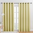 NICETOWN Room Darkening Draperies Window Curtain Panels, Paler Yellow, 2 Panels, W60 x L84 -inch, Thermal Insulated Grommet Room Darkening Curtains for Bedroom