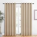 NICETOWN Room Darkening Draperies Window Curtain Panels, Thermal Insulated Grommet Room Darkening Curtains for Bedroom (Biscotti Beige, 2 Panels, W60 x L84 -inch)