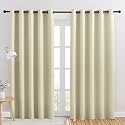 NICETOWN Room Darkening Draperies Window Curtain Panels, Thermal Insulated Grommet Room Darkening Curtains for Bedroom (Beige, 2 Panels, W70 x L84 -inch)