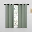 NICETOWN Room Darkening Draperies Window Curtain Panels, Greyish Green, 2 Panels, W60 x L84 -inch, Thermal Insulated Grommet Room Darkening Curtains for Bedroom