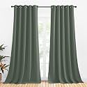 NICETOWN Room Darkening Draperies Window Curtain Panels, Dark Mallard, 2 Panels, W70 x L95 -inch, Thermal Insulated Grommet Room Darkening Curtains for Bedroom