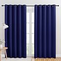 NICETOWN Room Darkening Draperies Window Curtain Panels, Royal Blue, 2 Panels, W60 x L84 -inch, Thermal Insulated Grommet Room Darkening Curtains for Bedroom