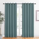 NICETOWN Room Darkening Draperies Window Curtain Panels, Greyish Blue, 2 Panels, W60 x L84 -inch, Thermal Insulated Grommet Room Darkening Curtains for Bedroom