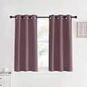 NICETOWN Room Darkening Short Curtain Panels for Cafe, Dry Rose, 2 Panels, W34 x L40 -inch, Thermal Insulated Grommet Room Darkening Draperies/Drapes for Window