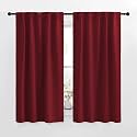 NICETOWN RV Curtains for Camper Windows - (Burgundy Red Color) 42x50 Inch, 2 Panels Set, Thermal Insulated Room Darkening Blackout Drapes/Draperies with Rod Pocket &amp; Back Tab for Half Window