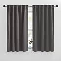 NICETOWN RV Curtains for Camper Windows - (Grey Color) 42x50 Inch, 2 Panels Set, Thermal Insulated Room Darkening Blackout Drapes/Draperies with Rod Pocket &amp; Back Tab for Half Window