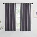 NICETOWN RV Curtains for Camper Windows - (Grey Color) 34x54 Inch, 2 Panels Set, Thermal Insulated Room Darkening Blackout Drapes/Draperies with Rod Pocket &amp; Back Tab for Half Window