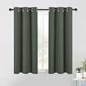 NICETOWN Shack Blackout Curtains 54 inches Long, Thermal Insulated and Privacy Room Darkening Drape Panels for Boy's Guest Room Door Small Short Window (Dark Mallard, 2 Panels, W42 x L54 -Inch)