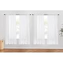 NICETOWN Sheer White Curtains 68 inch Length 4 Panels, Rod Pocket Translucent Modern Voile Sheer Airy &amp; Breathable Curtains &amp; Drapes for Bedroom/Living Room, W54 x L68