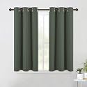 NICETOWN Short Blackout Curtains Noise Reducing, Thermal Insulated and Privacy Room Darkening Drape Panels for Boy's Guest Room Door Small Short Window (Dark Mallard, 2 Panels, W42 x L45 -Inch)