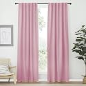 NICETOWN Short Curtain Blackout Panels Window Draperies - (Rouge Pink Color) 42-Inch Wide x70-Inch Long, 2 Pieces, Home Decoration Light &amp; Noise Reducing Room Darkening Drapes for Play Room