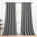 NICETOWN Silver Grey Blackout Curtain Panels for Bedroom, Thermal Insulated Grommet Top Blackout Draperies and Drapes for Basement (2 Panels, W70 x L95-inch)