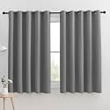 NICETOWN Silver Grey Blackout Curtain Panels for Bedroom, Thermal Insulated Grommet Top Blackout Draperies and Drapes for Basement (2 Panels, W70 x L63-inch, Silver Grey)