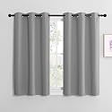 NICETOWN Silver Grey Blackout Curtain Panels for Bedroom, Thermal Insulated Grommet Top Blackout Draperies and Drapes for Basement (2 Panels, W42 x L40-inch)